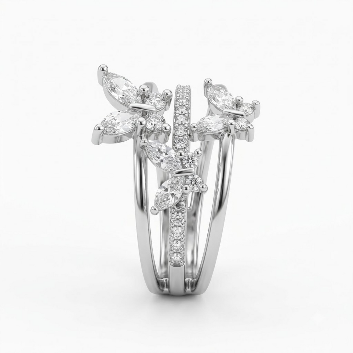 Butterfly Motif Layered Ring
