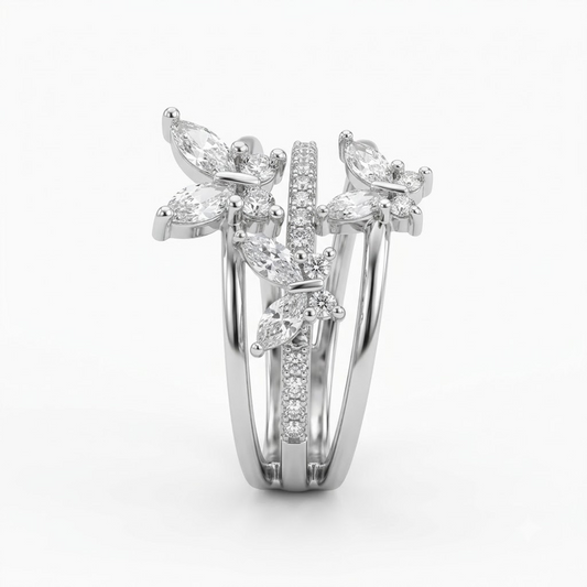 Butterfly Motif Layered Ring