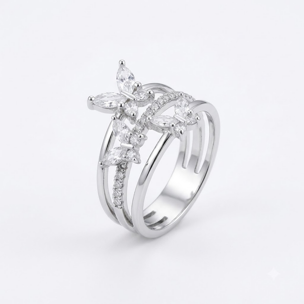Butterfly Motif Layered Ring