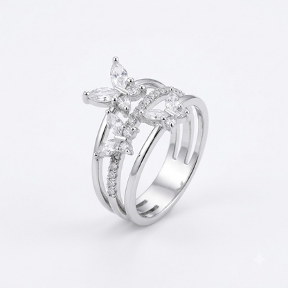 Butterfly Motif Layered Ring