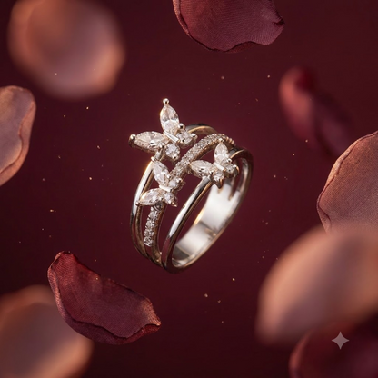 Butterfly Motif Layered Ring