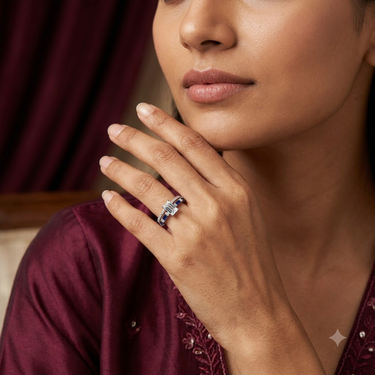 Emerald-Cut Sapphire Baguette Stack Ring
