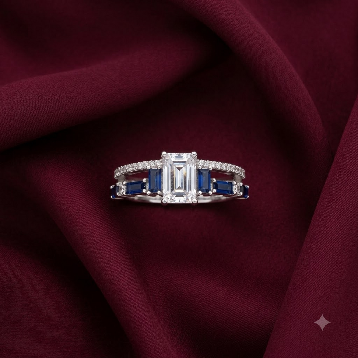 Emerald-Cut Sapphire Baguette Stack Ring