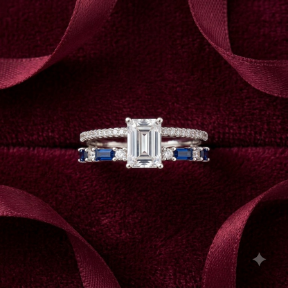 Emerald-Cut Sapphire Baguette Stack Ring