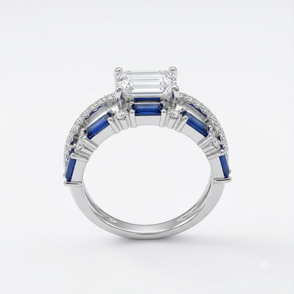 Emerald-Cut Sapphire Baguette Stack Ring