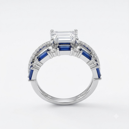 Emerald-Cut Sapphire Baguette Stack Ring