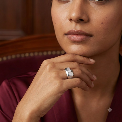 Wide Pave Band Ring