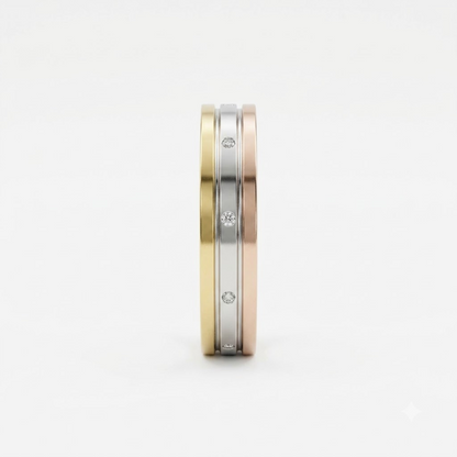 Aura Tri-Tone Diamond Ring