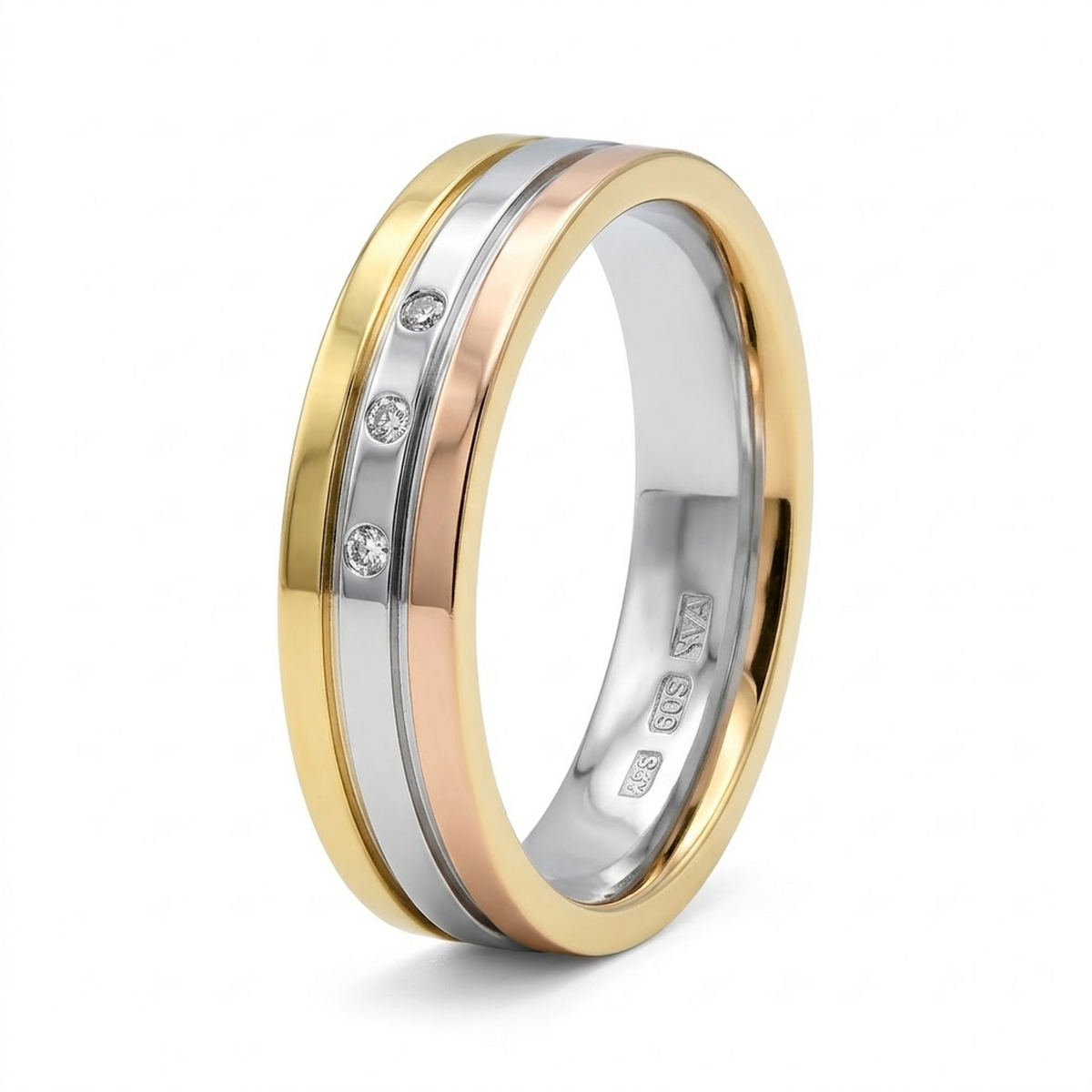 Aura Tri-Tone Diamond Ring