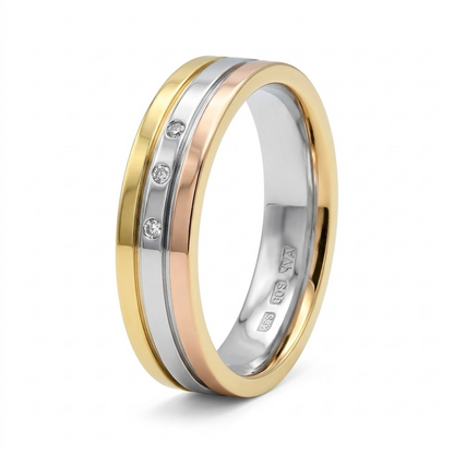 Aura Tri-Tone Diamond Ring
