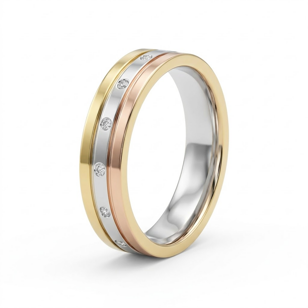 Aura Tri-Tone Diamond Ring