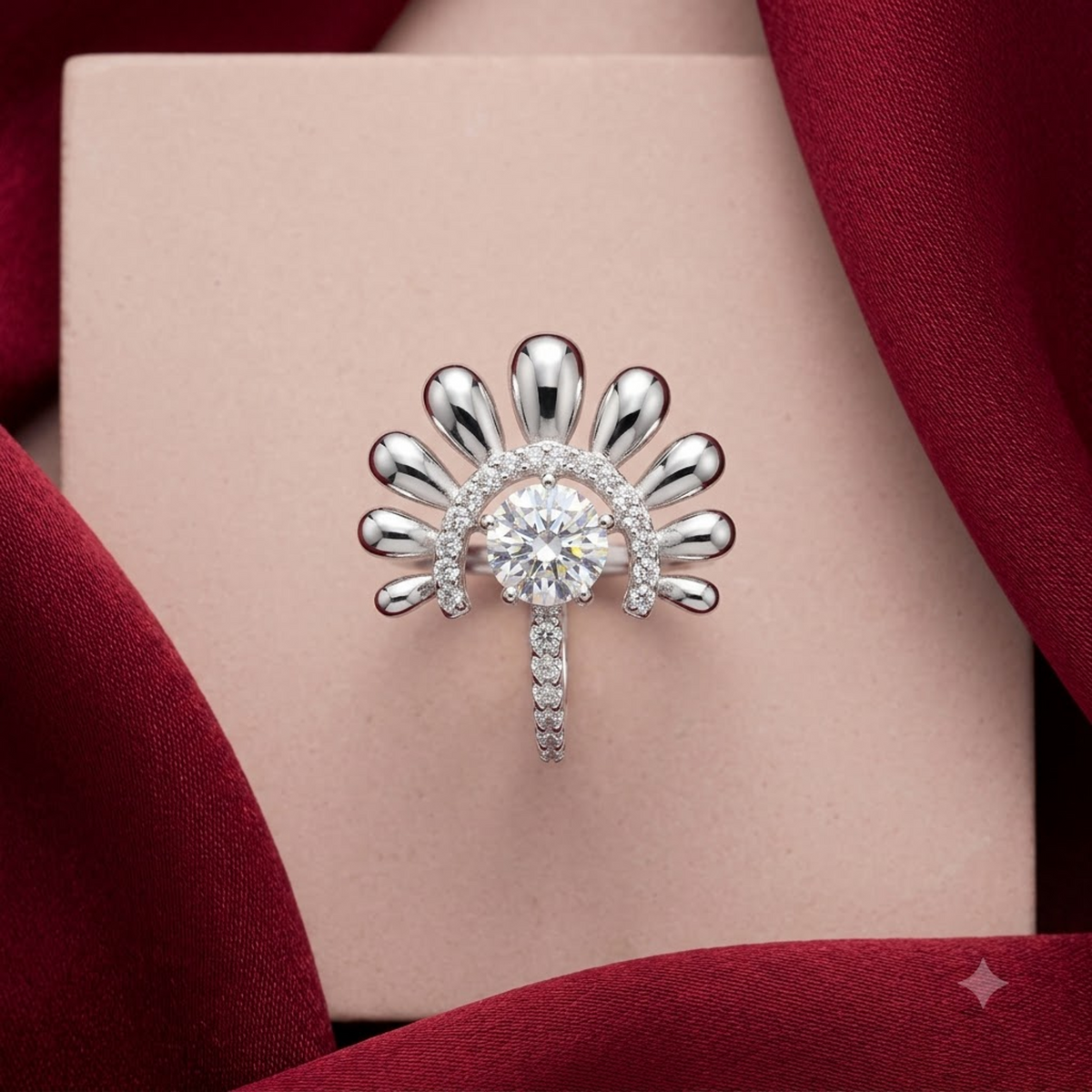 The Solstice Fan Diamond Ring
