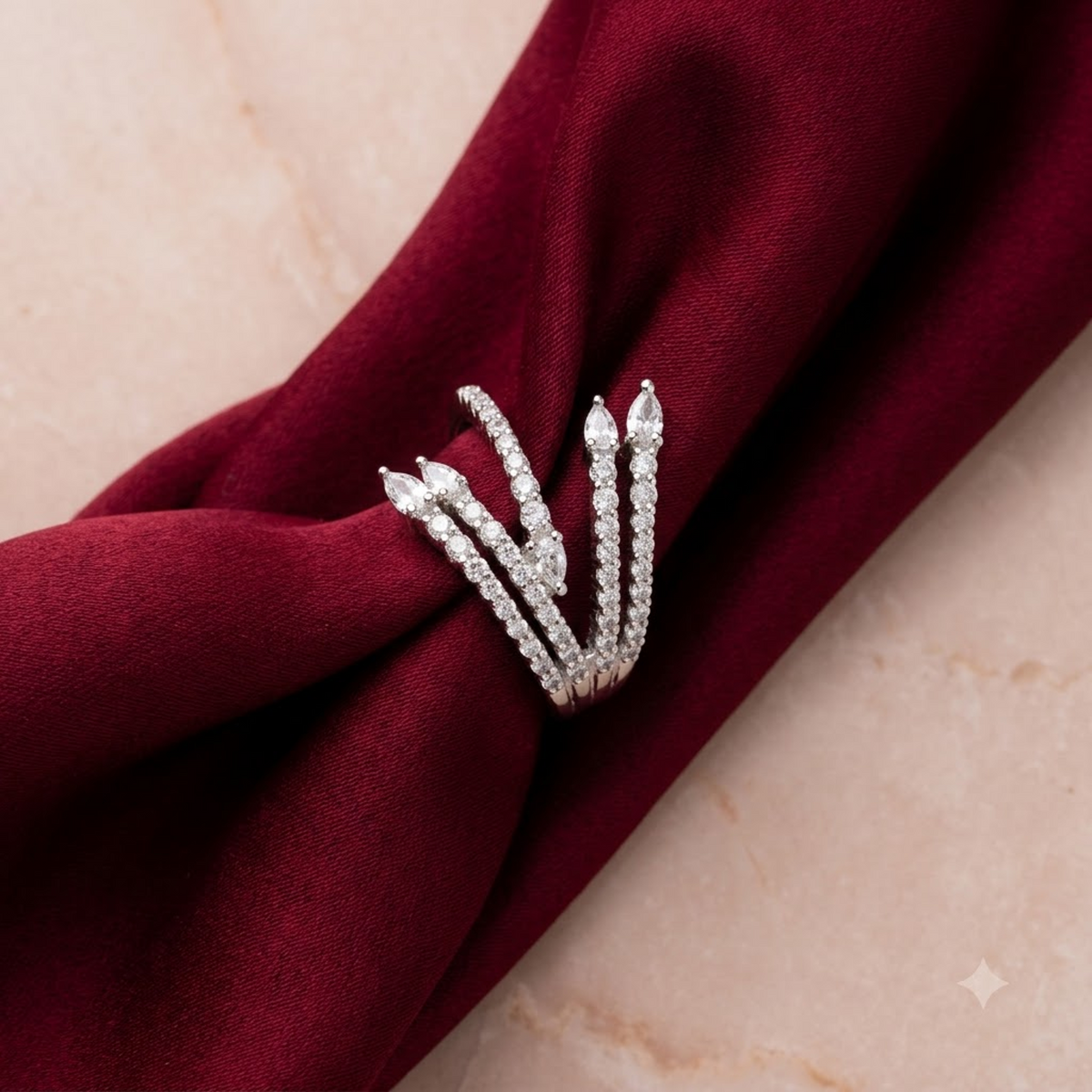 Triple Branch Diamond Ring