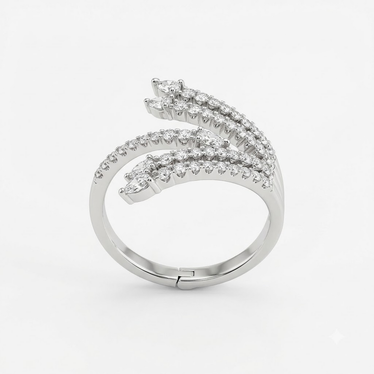 Triple Branch Diamond Ring