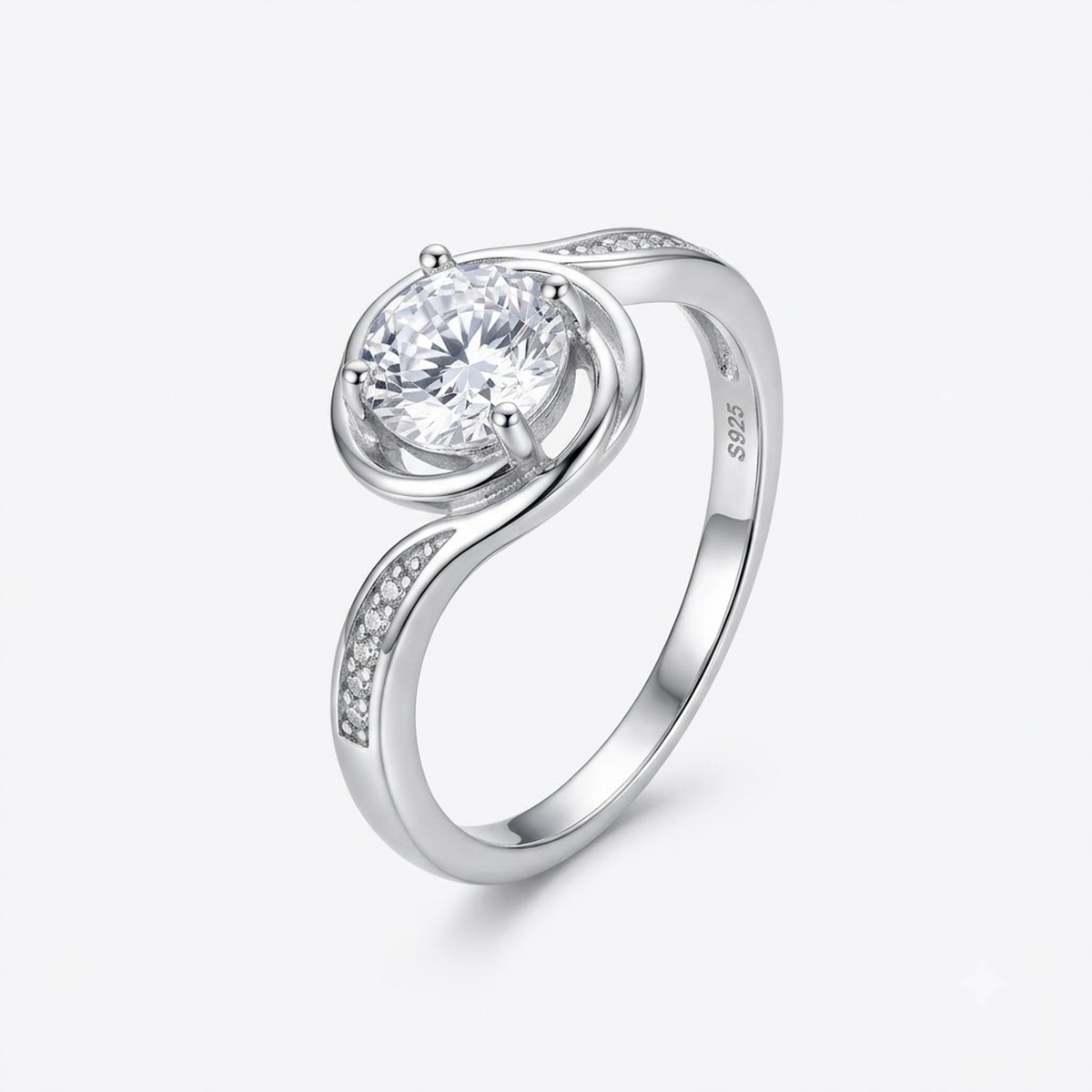 The Celestial Swirl Solitaire Ring
