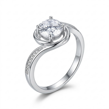 The Celestial Swirl Solitaire Ring
