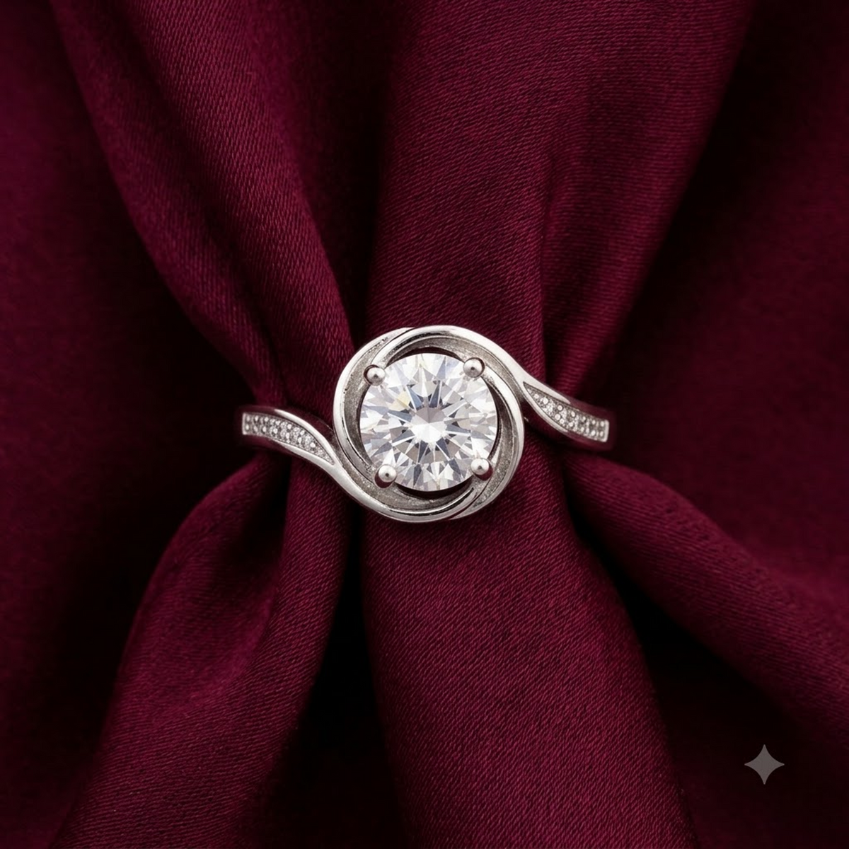 The Celestial Swirl Solitaire Ring