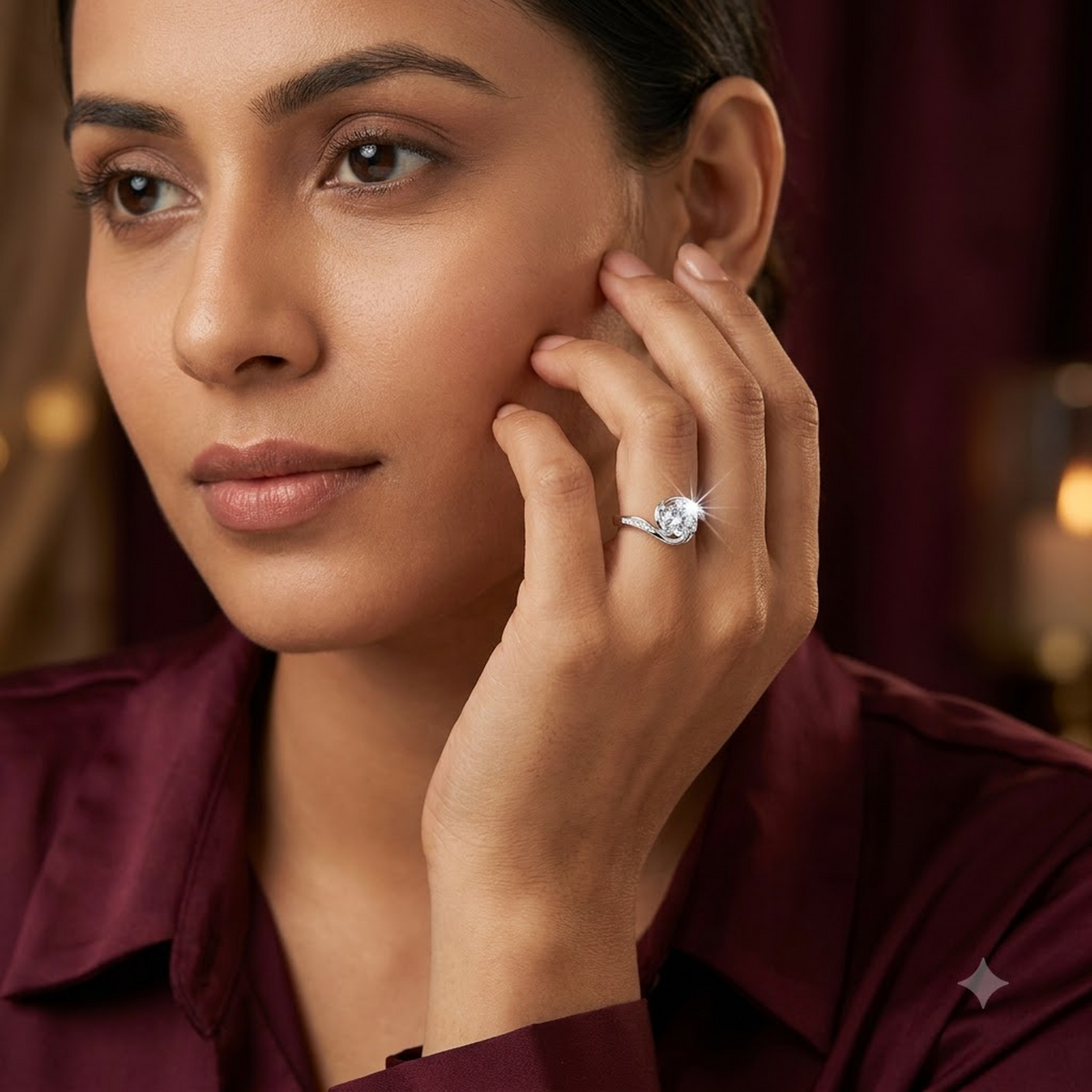 The Celestial Swirl Solitaire Ring