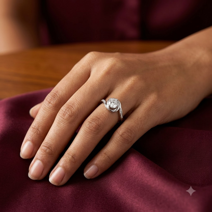 The Celestial Swirl Solitaire Ring