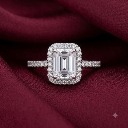 The Emerald Halo Solitaire Ring