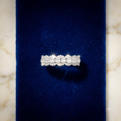The Scalloped Baguette Eternity Band