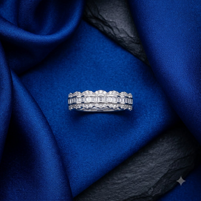 The Scalloped Baguette Eternity Band