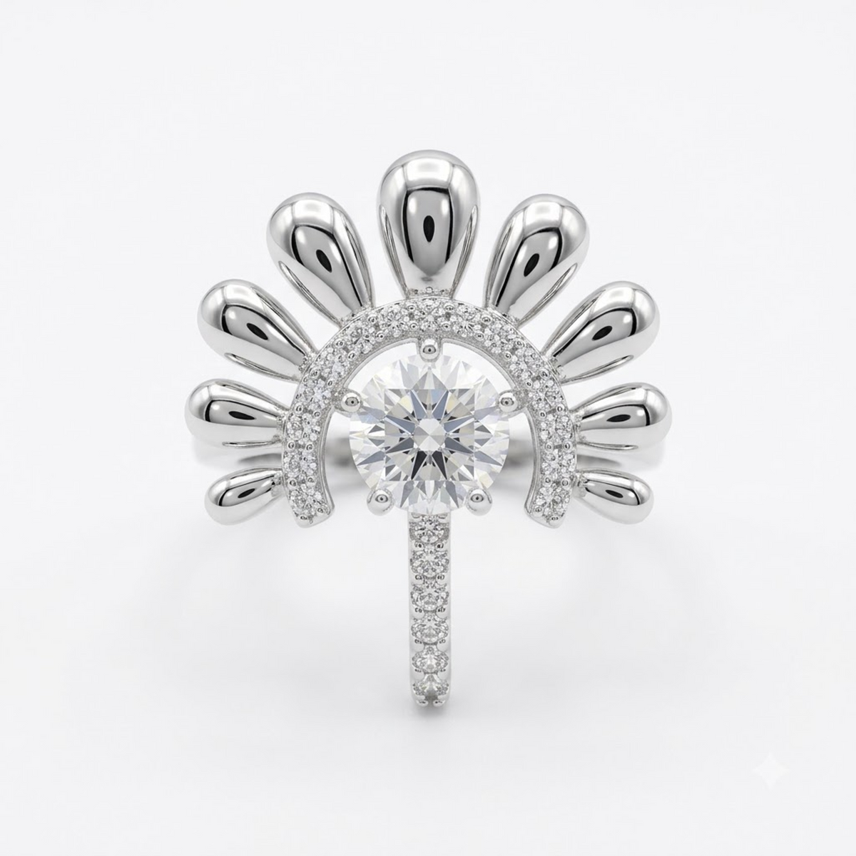 The Solstice Fan Diamond Ring