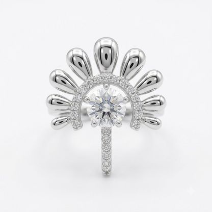 The Solstice Fan Diamond Ring