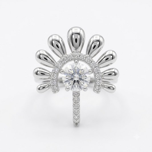 The Solstice Fan Diamond Ring