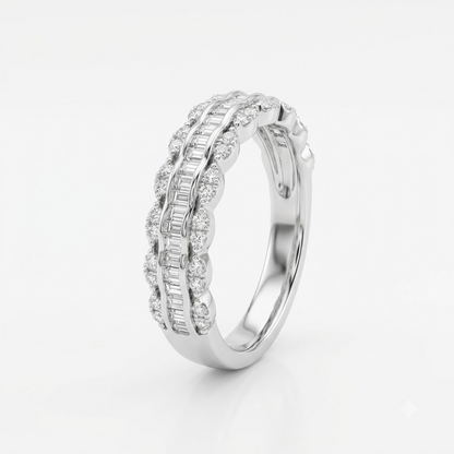 The Scalloped Baguette Eternity Band