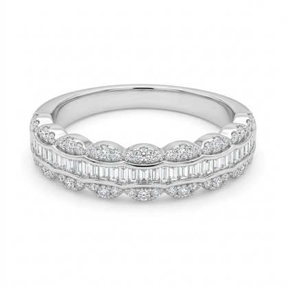 The Scalloped Baguette Eternity Band