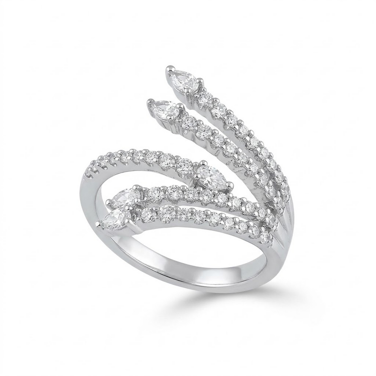 Triple Branch Diamond Ring