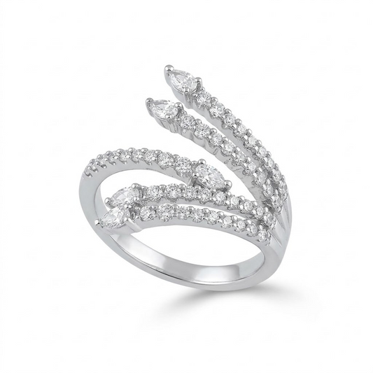Triple Branch Diamond Ring