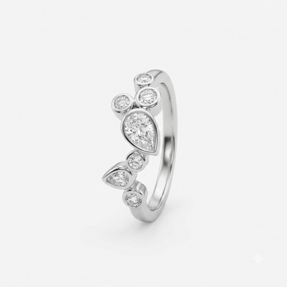 Bezel Scatter Cluster Ring
