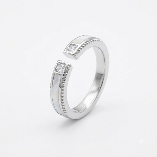 Modern Edge Baguette Open Ring