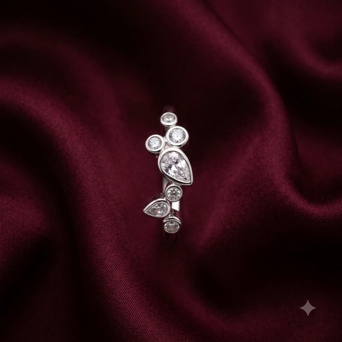 Bezel Scatter Cluster Ring