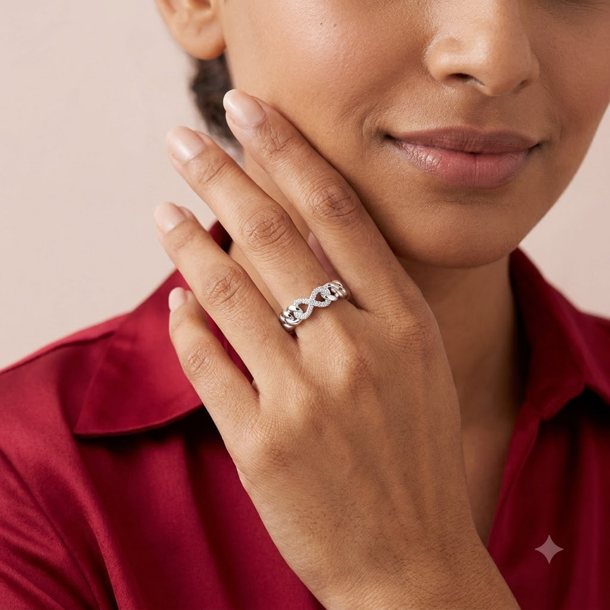Infinity Sparkle Split-Shank Ring