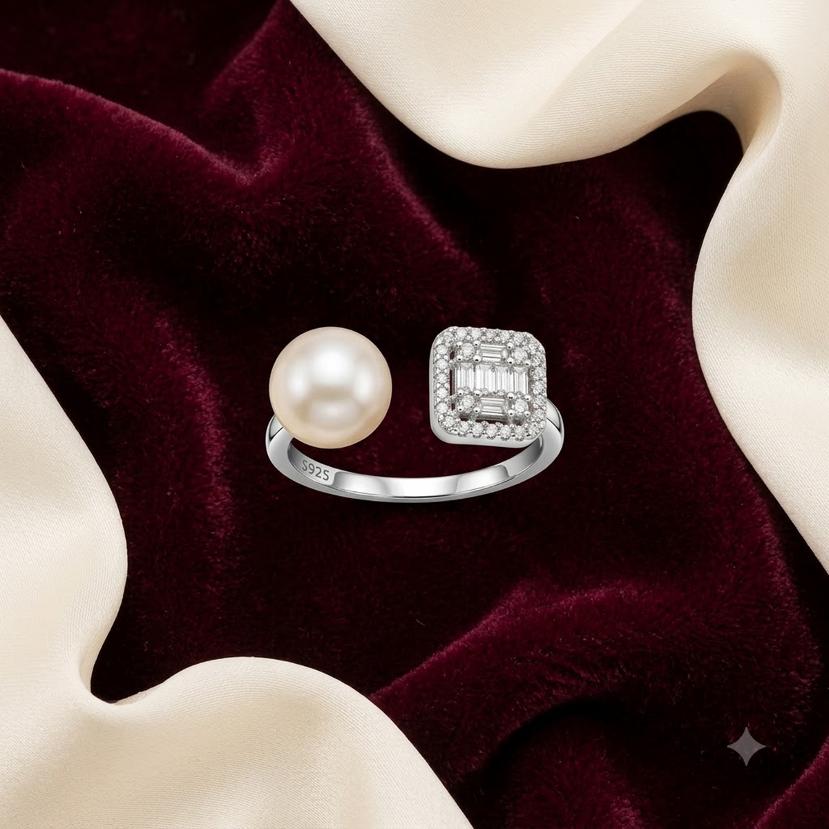 Pearl Wave Open Ring