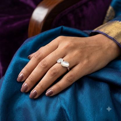 Dual Pebble Mother-of-Pearl Ring