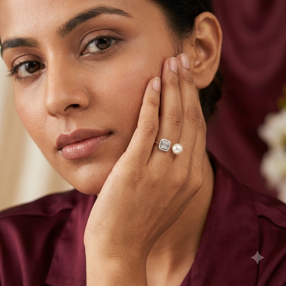 Pearl Wave Open Ring