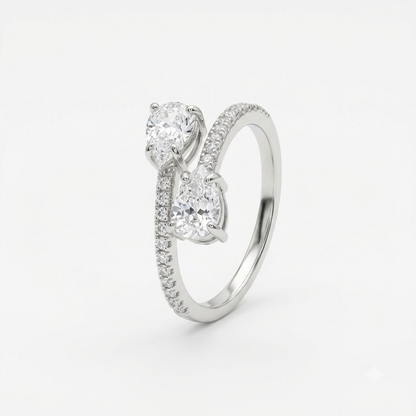 Celestial Twin Teardrop Ring