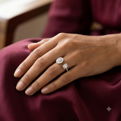 Royal Halo Pave Open Ring