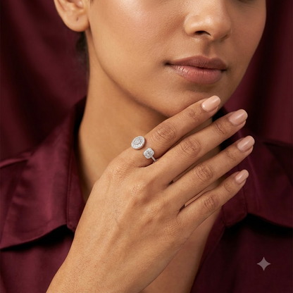 Royal Halo Pave Open Ring