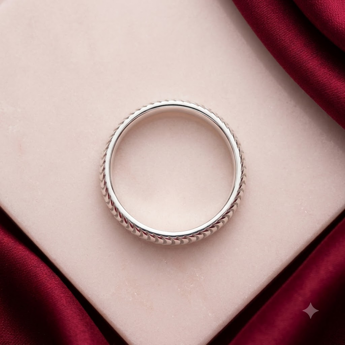 Eternal Line Textured Band Ring