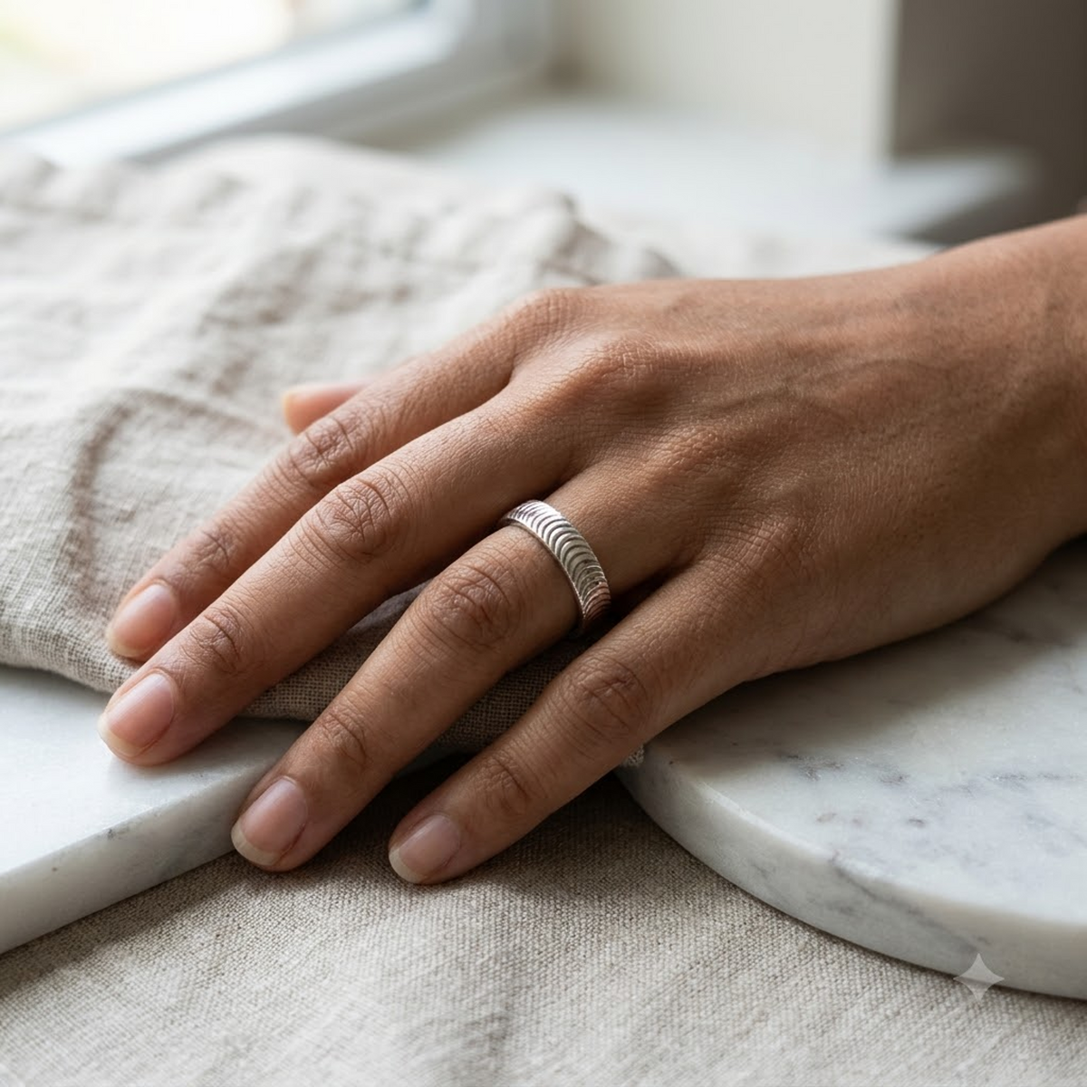Eternal Line Textured Band Ring