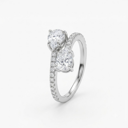 Celestial Twin Teardrop Ring