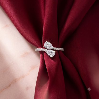 Celestial Twin Teardrop Ring
