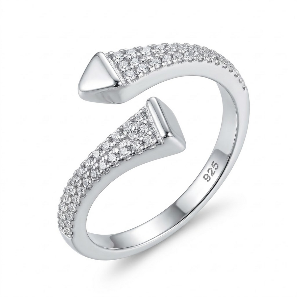 Pyramid End Open Cuff Ring