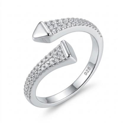 Pyramid End Open Cuff Ring