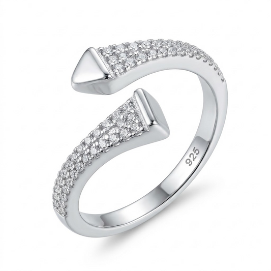 Pyramid End Open Cuff Ring